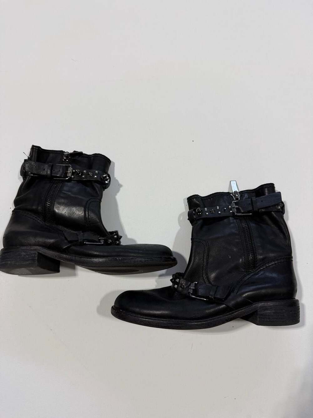 Sam Edelman Adele Boots Size 10M Black Leather Studded Moto Biker